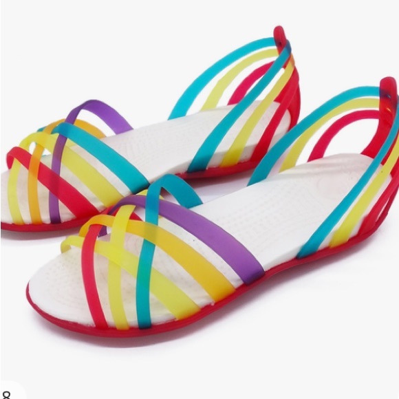 CROCS Shoes - Crocs Isabella Jelly a rainbow Huarache Size 7 Sandals